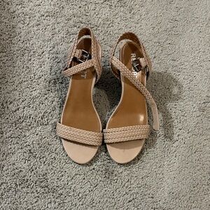 Report Beige Braided Ankle-Strap Sandals
